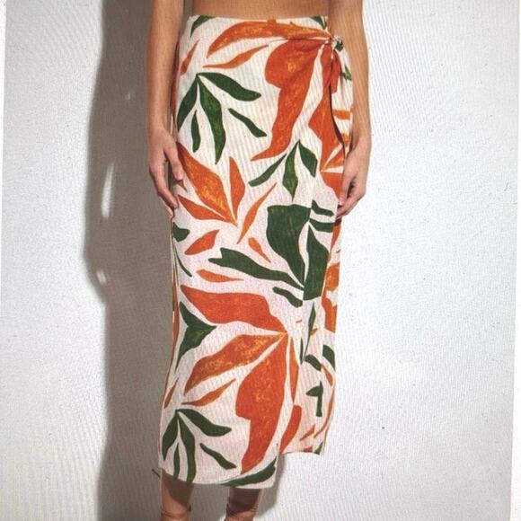 Vici Rainforest Printed Wrap Midi Skirt Size Small - Picture 2 of 12